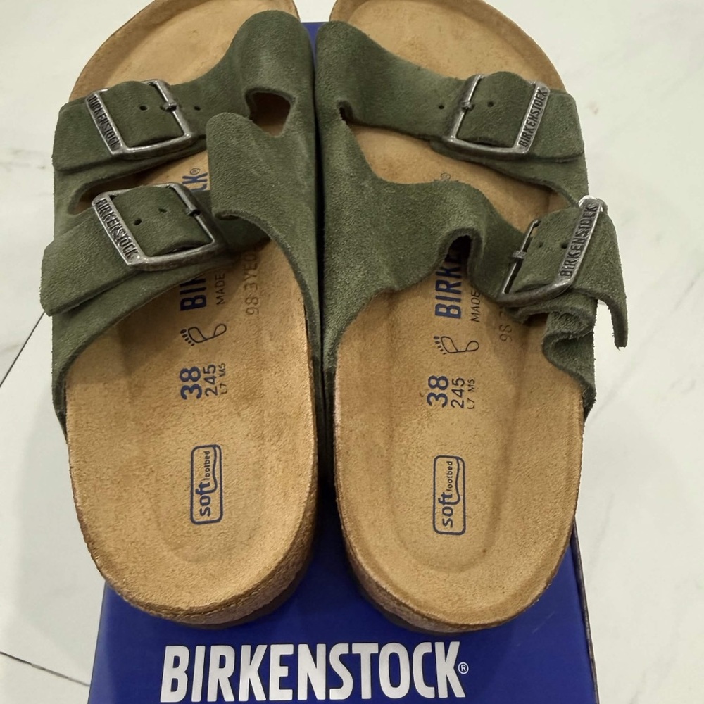 Birkenstock Arizona Army Green Suede Women’s Size 39, 38 Available - Picture 8 of 11